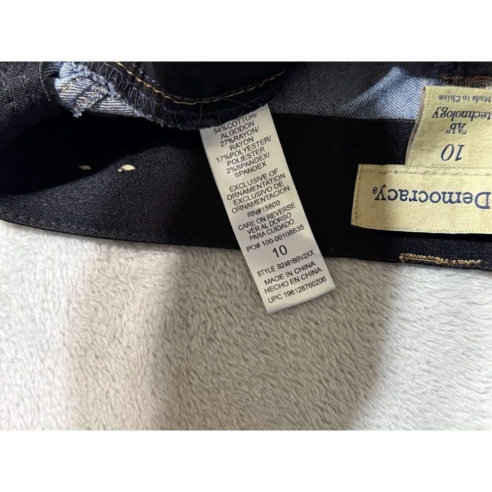 Democracy Jeans Womens 10 Denim Blue Fray Flare Medium Wash 30x29.5 - Picture 6 of 9